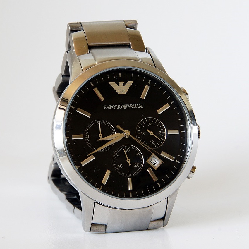 Emporio Armani Herren-Armbanduhr XL Chronograph Quarz Leder AR2432